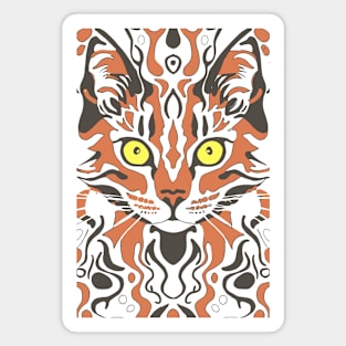 Cute Cat Illusion Design, Funny Cat Lover Gift Idea Magnet